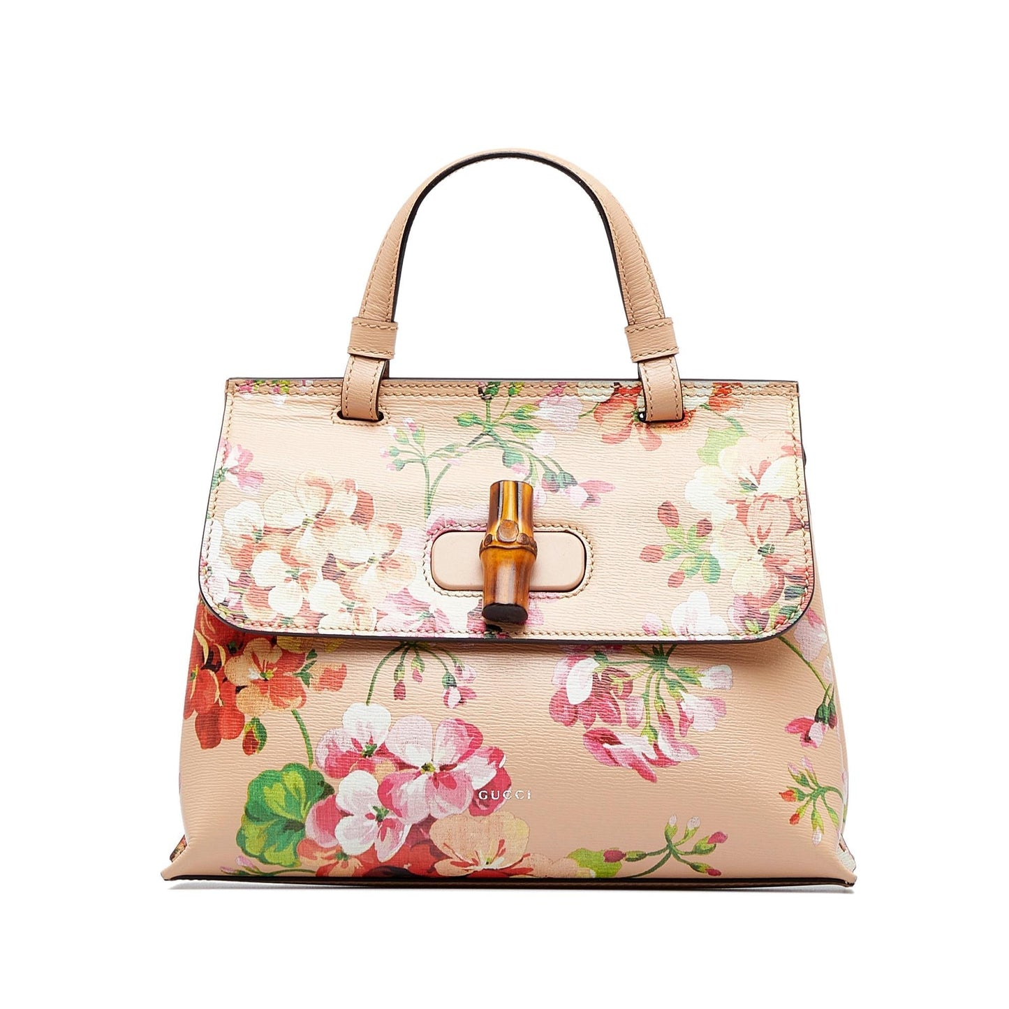 Gucci Bamboo Daily Blooms SHG-cjRTqe Calf Pink Satchel Bag