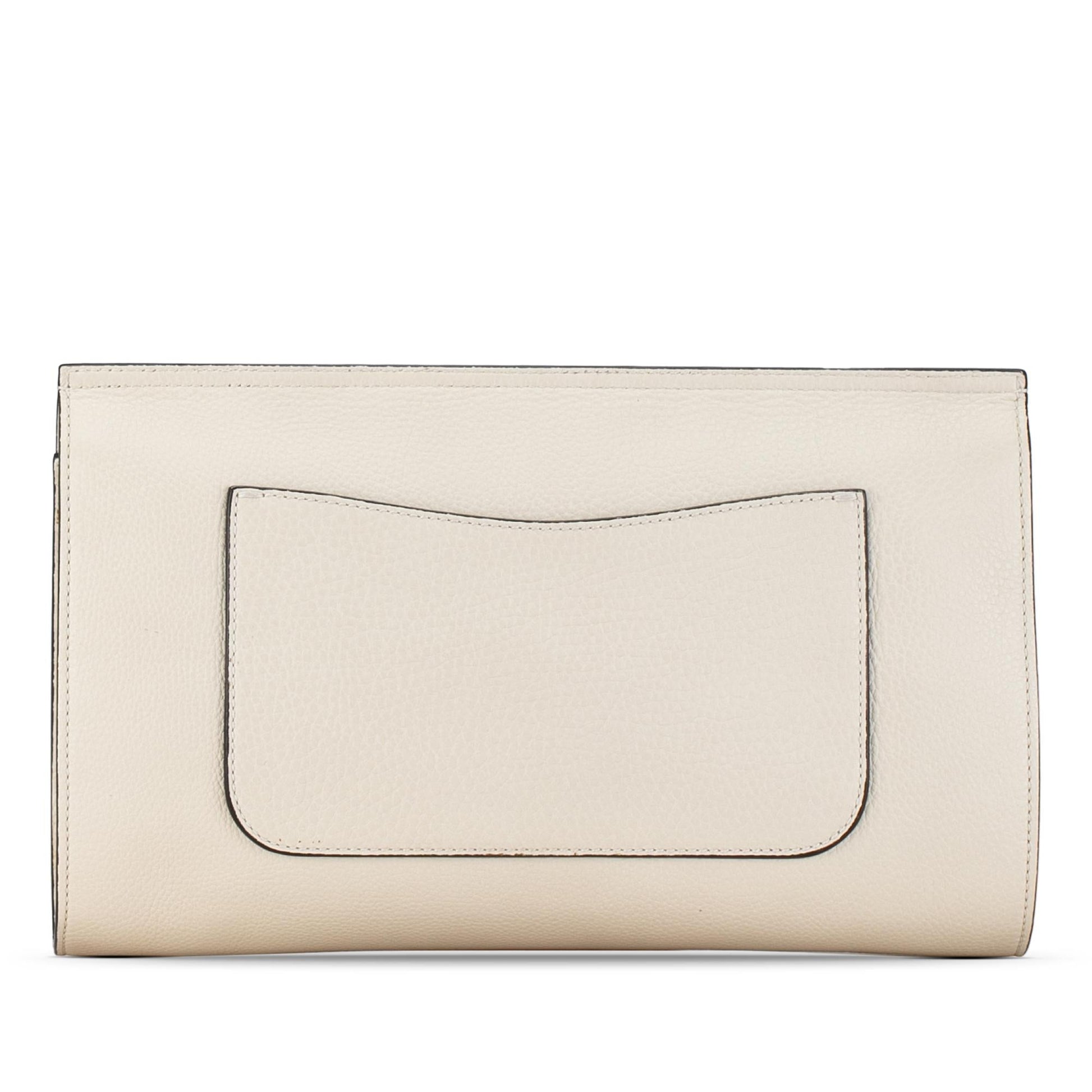 Gucci Bamboo Daily SHG-2q7lJR Leather Calf White Clutch Bag