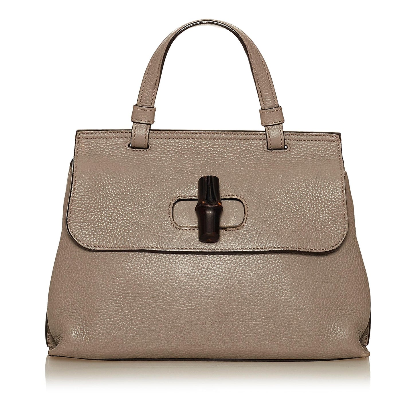 Gucci Bamboo Daily SHG Leather Calf Grey Satchel Bag 3