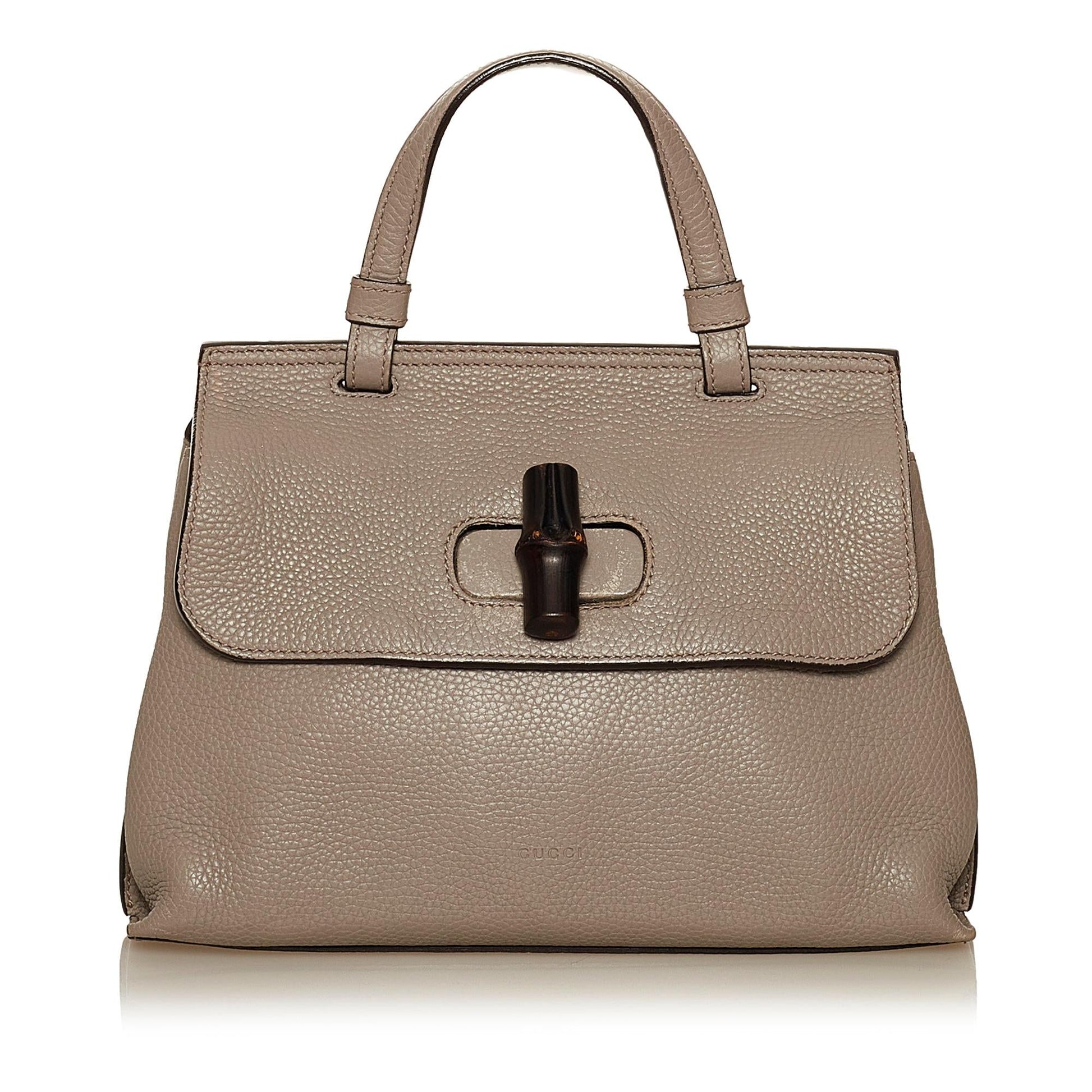 Gucci Bamboo Daily SHG Leather Calf Grey Satchel Bag 3