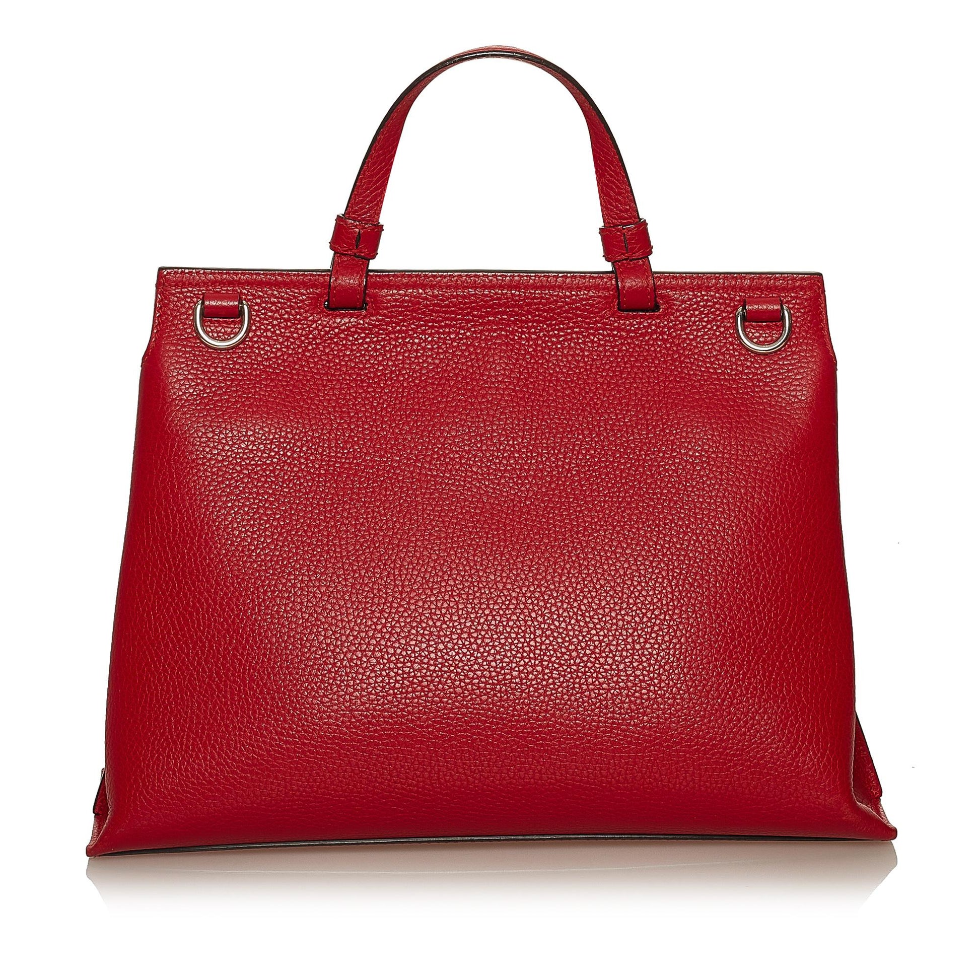 Gucci Bamboo Daily SHG Leather Calf Red Satchel Bag