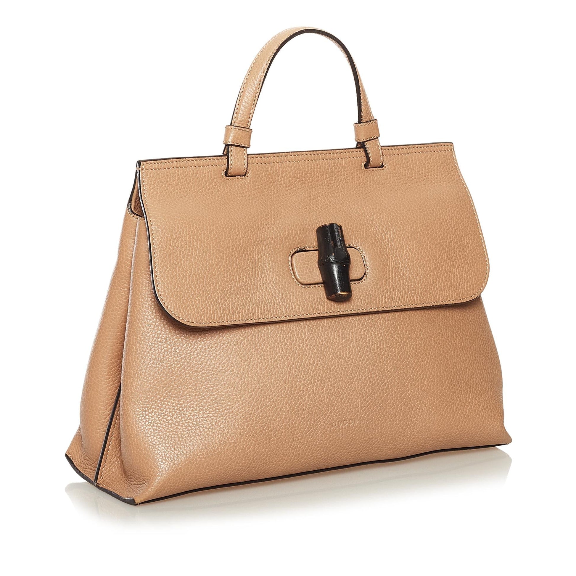 Gucci Bamboo Daily SHG Leather Calf Brown Satchel Bag