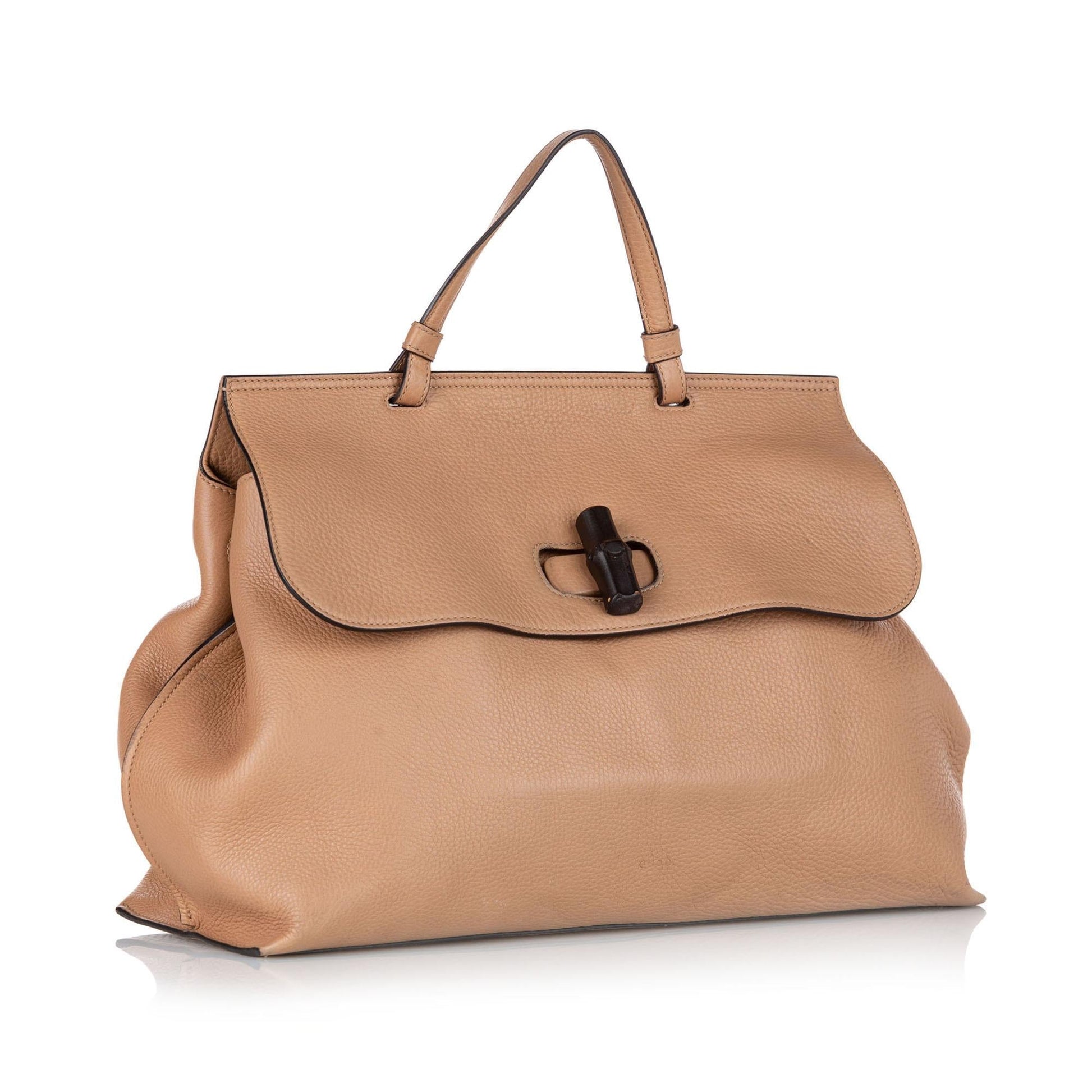 Gucci Bamboo Daily SHG Leather Calf Brown Satchel Bag 3