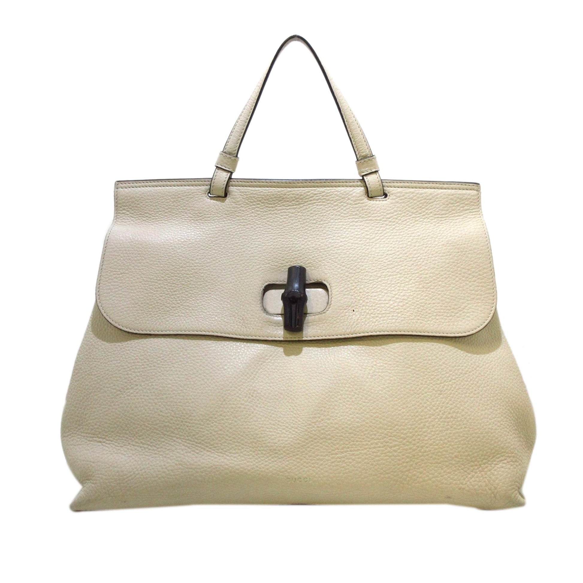 Gucci Bamboo Daily SHG Leather Calf White Satchel Bag Satchel Shg