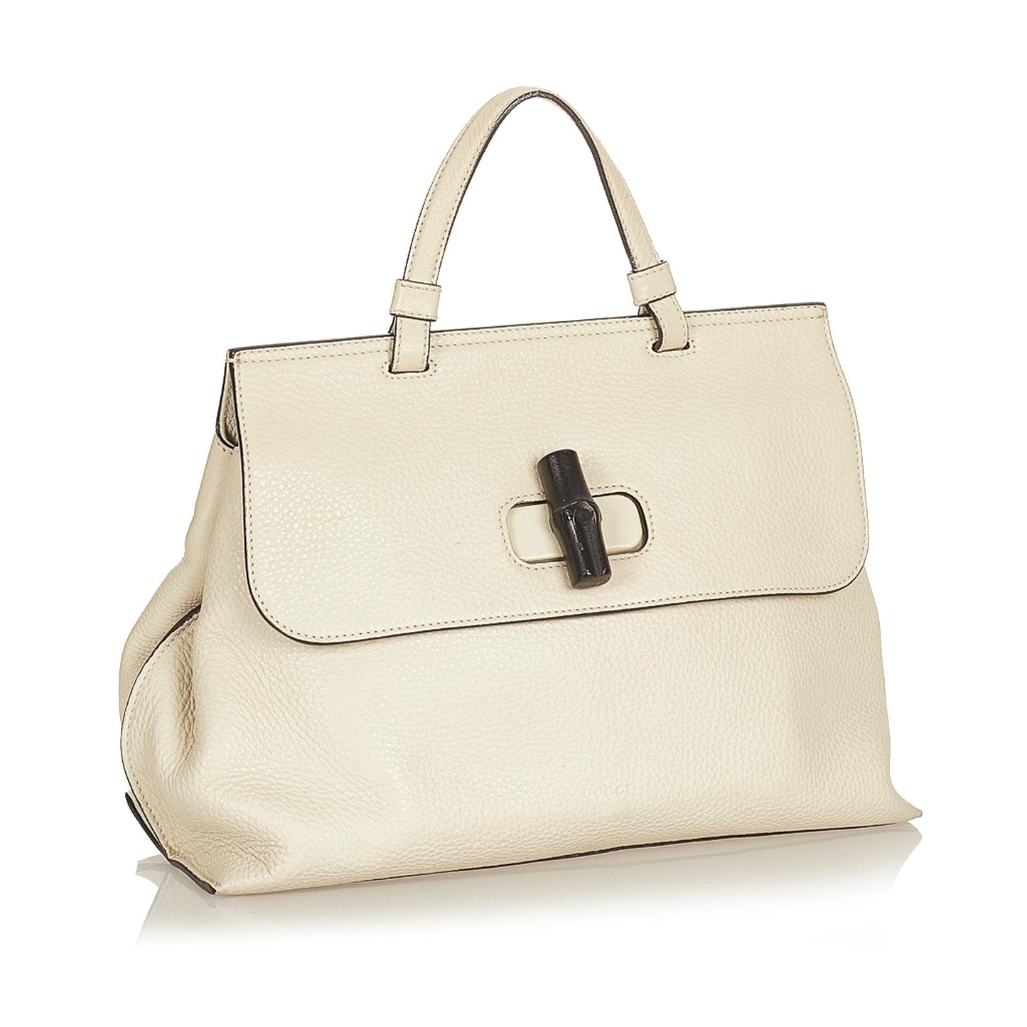 Gucci Bamboo Daily SHG Leather Calf White Satchel Bag 3