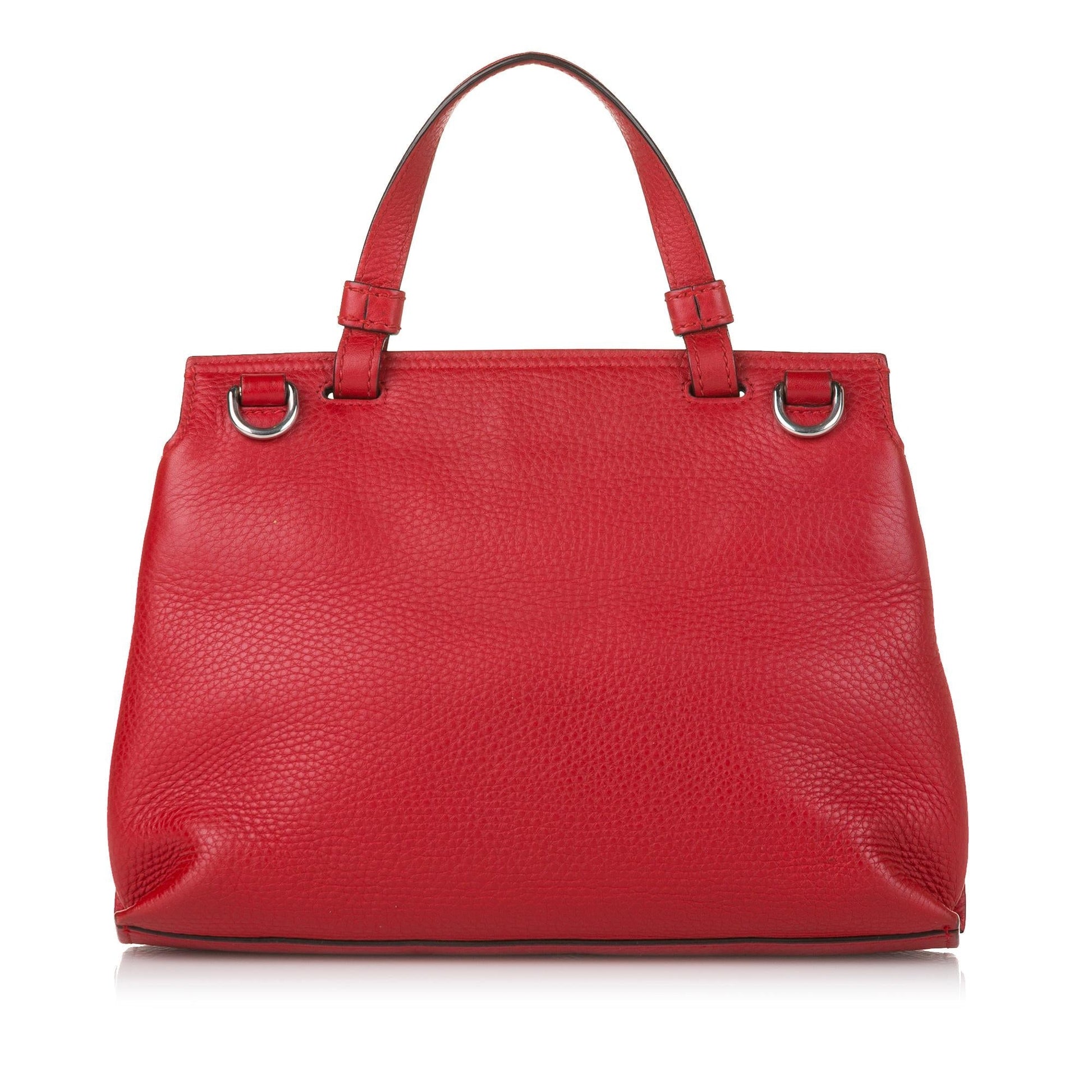 Gucci Bamboo Daily SHG-zZEndz Leather Calf Red Satchel Bag