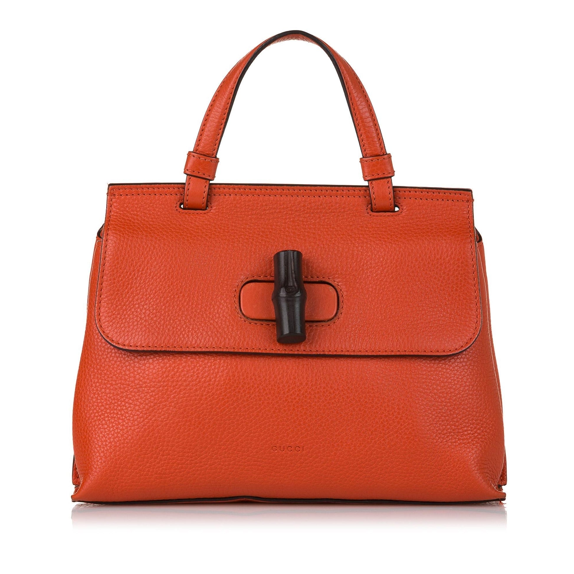 Gucci Bamboo Daily SHG-MoDutB Leather Calf Orange Satchel Bag