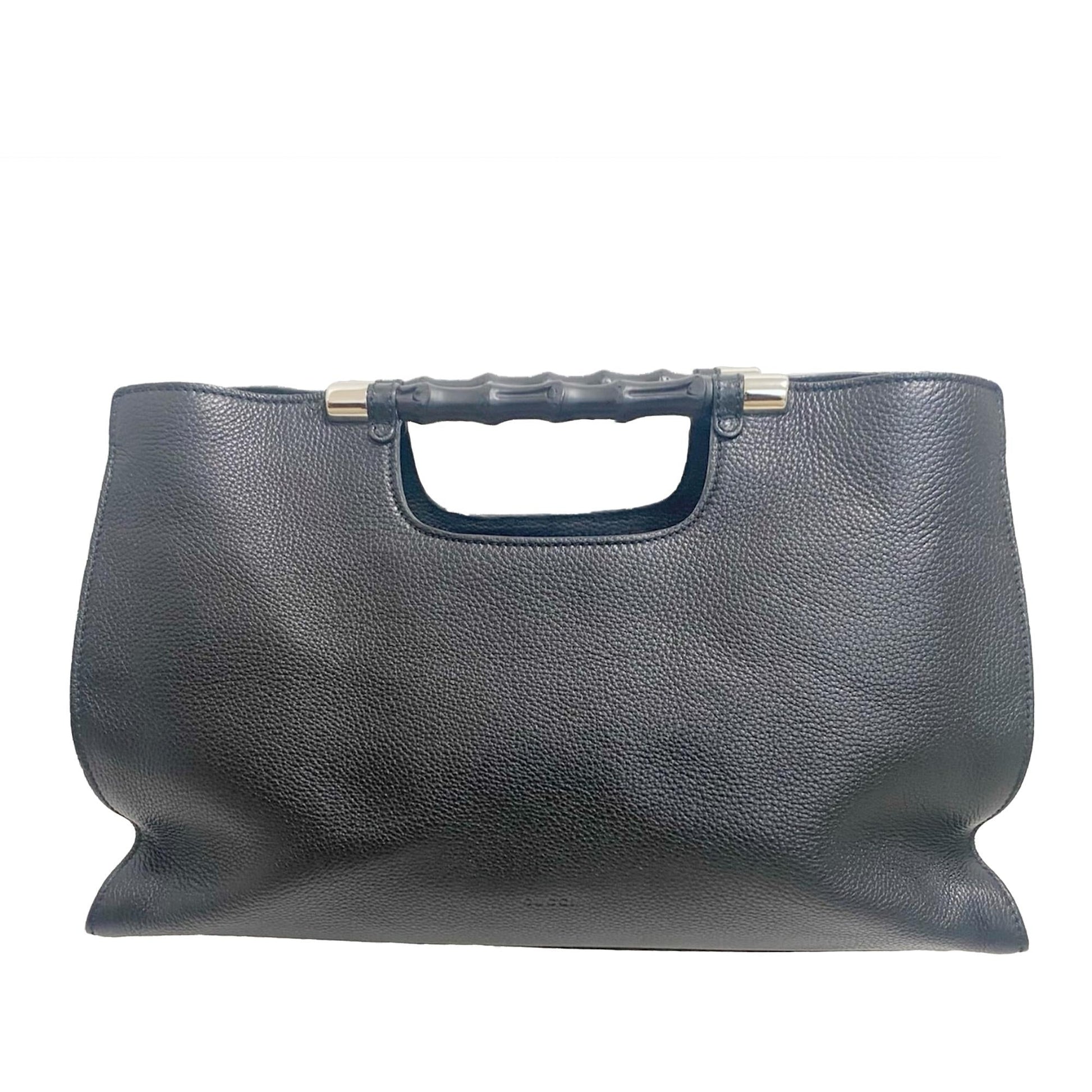 Gucci Bamboo Daily SHG-1Eln0E Calf Black Satchel Bag