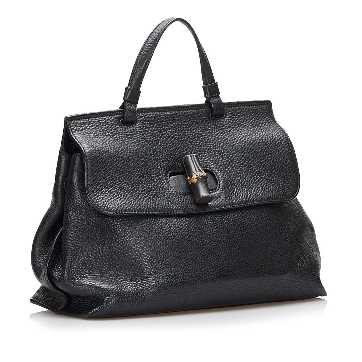 Gucci Bamboo Daily SHG-HOCpAI Calf Black Satchel Bag