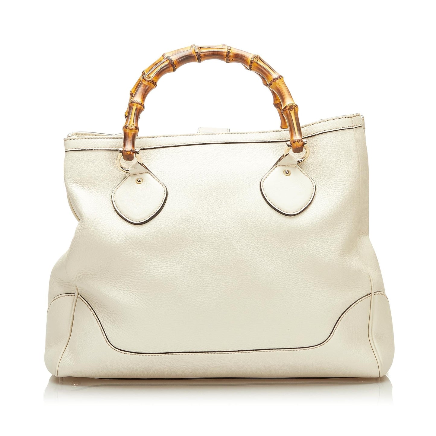 Gucci Bamboo Diana SHG Leather Calf White Tote Bag