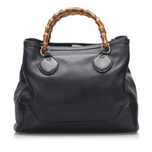 Gucci Bamboo Diana SHG-ujWbaY Leather Calf Black Tote Bag