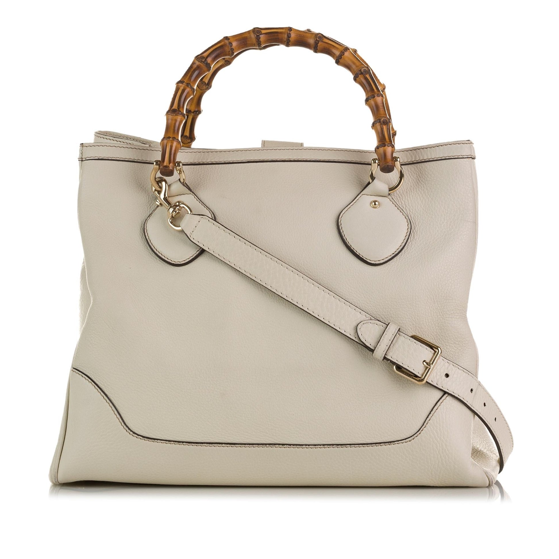 Gucci Bamboo Diana SHG-s61KsH Calf White Satchel Bag