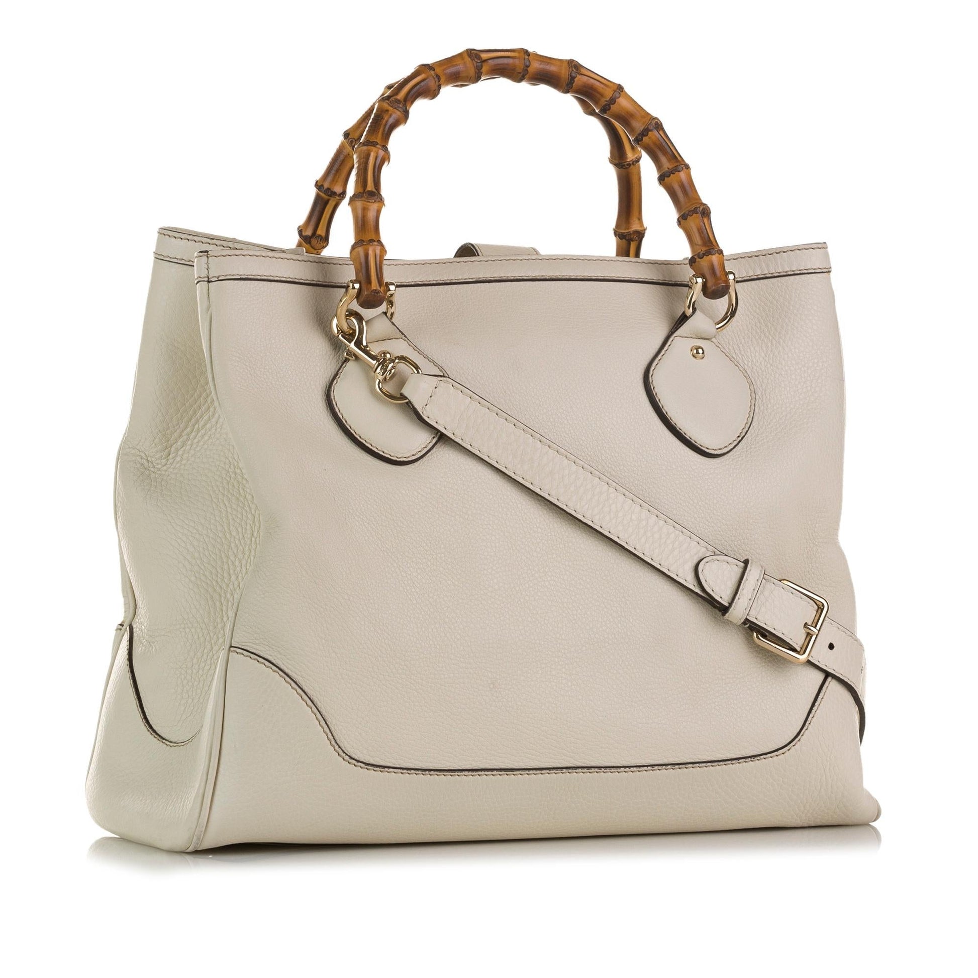 Gucci Bamboo Diana SHG-s61KsH Calf White Satchel Bag