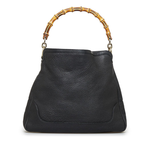 Gucci Bamboo Diana SHG-eSo7Dz Calf Black Satchel Bag