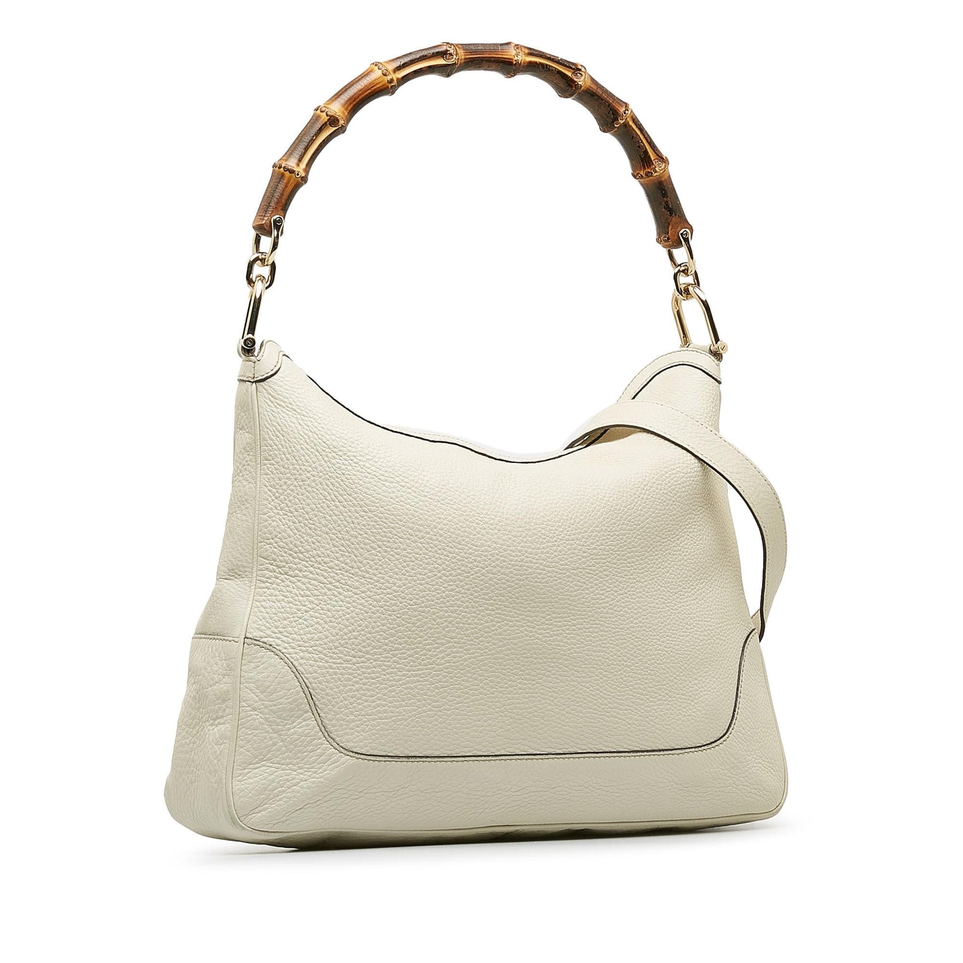 Gucci Bamboo Diana SHG-kEnJle Calf White Satchel Bag
