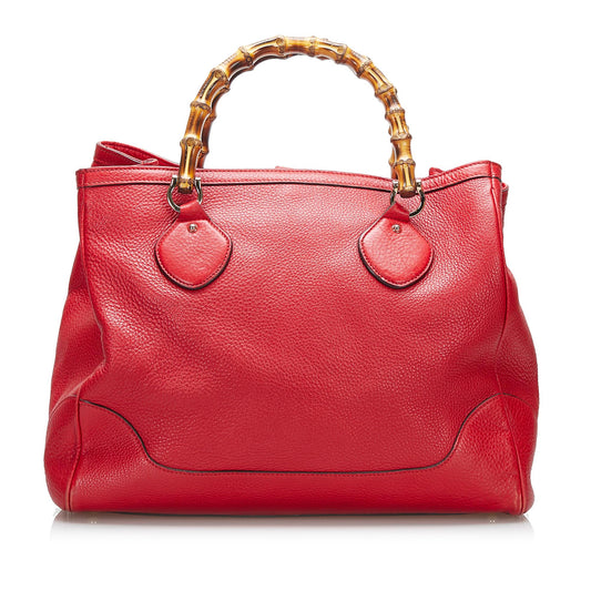 Gucci Bamboo Diana SHG-h4ErLd Calf Red Tote Bag