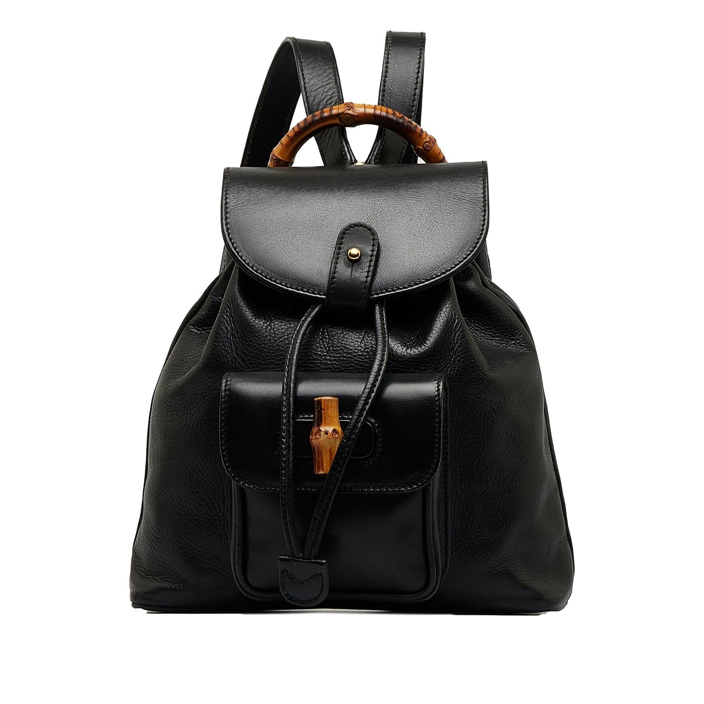 Gucci Bamboo Drawstring Backpack SHG-quqvrC Leather Calf Black Jewelry