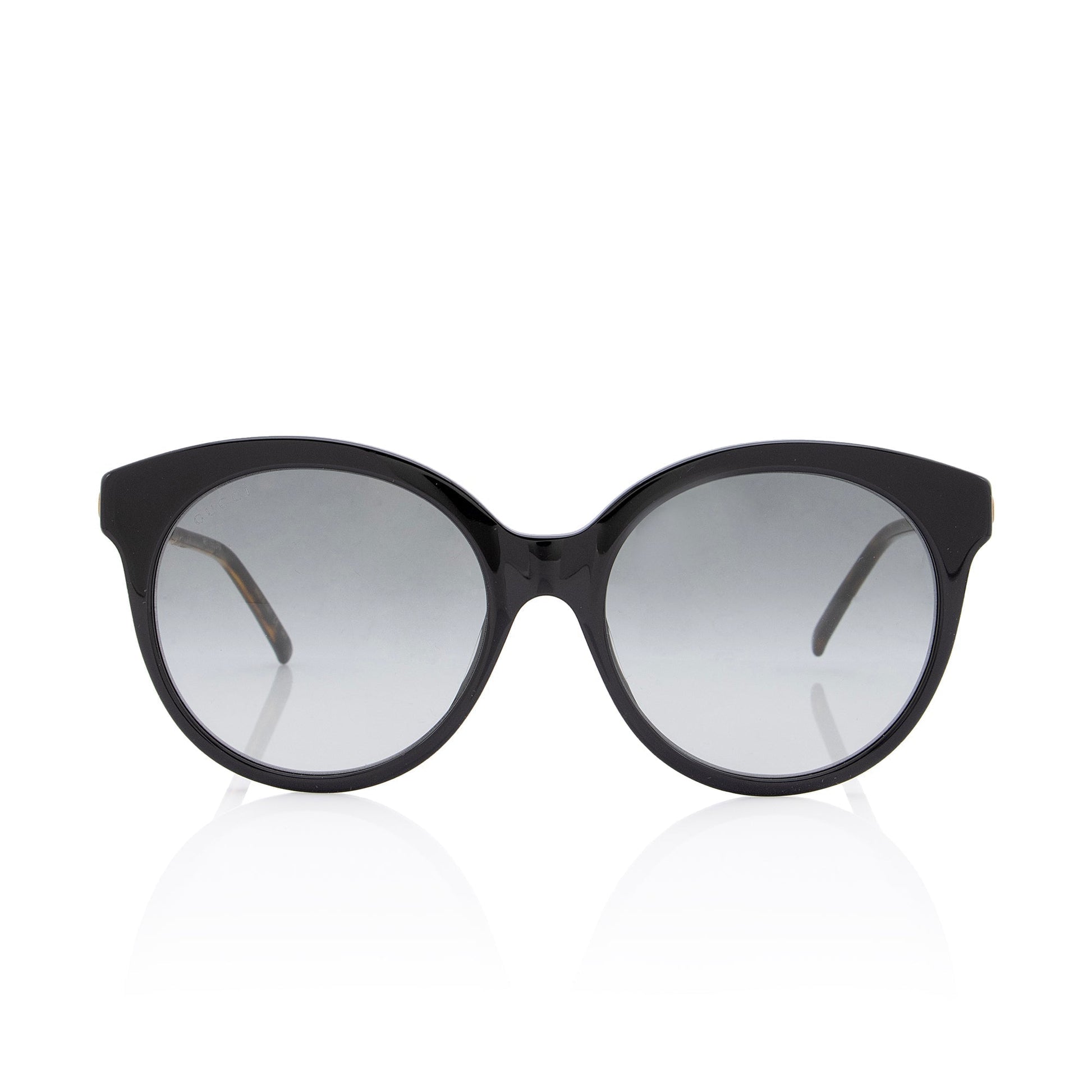 Gucci Bamboo Effect Interlocking G Round Black Brown Gold Accessory