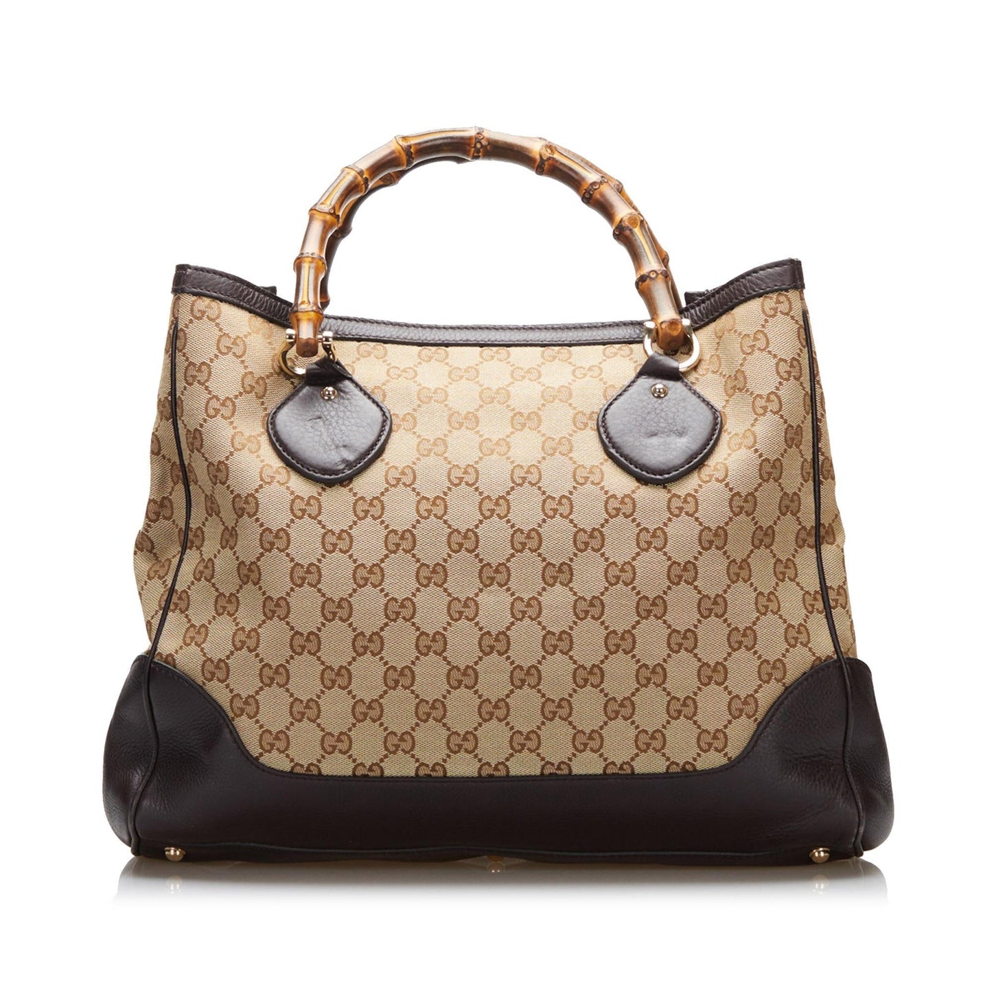 Gucci Bamboo GG Diana SHG-z4bsLw Canvas Calf Brown Tote Bag