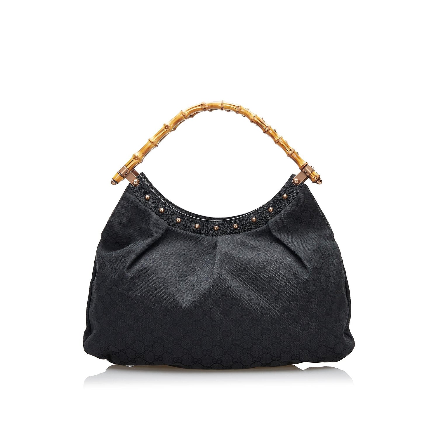 Gucci Bamboo GG SHG-yNeroE Canvas Black Shoulder Bag
