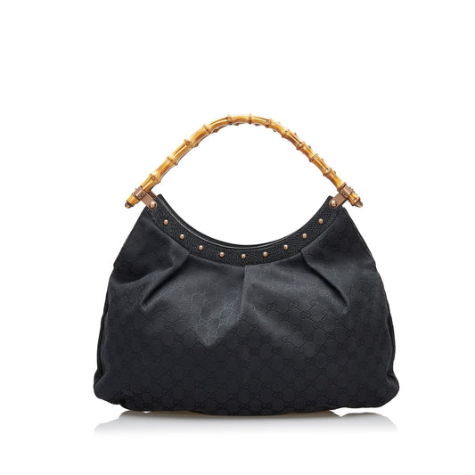 Gucci Bamboo GG SHG-yNeroE Canvas Black Shoulder Bag
