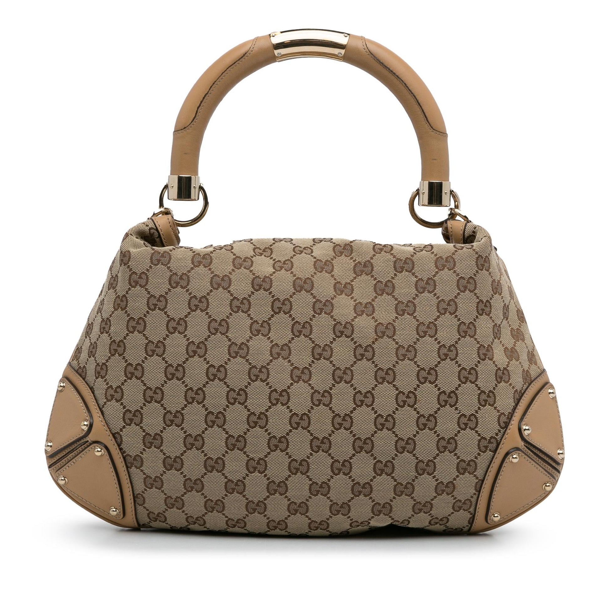 Gucci Bamboo GG Indy SHG-XsNWx4 Canvas Calf Brown Shoulder Bag