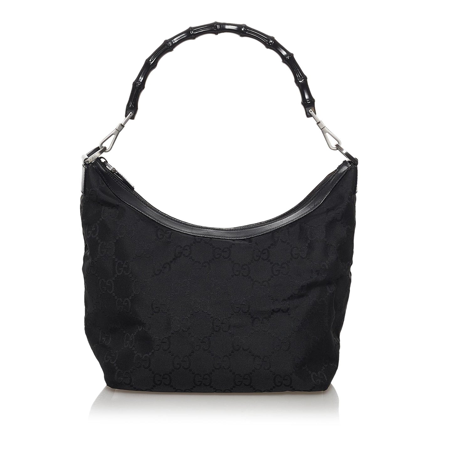 Gucci Bamboo GG SHG Canvas Black Shoulder Bag Bag Shg