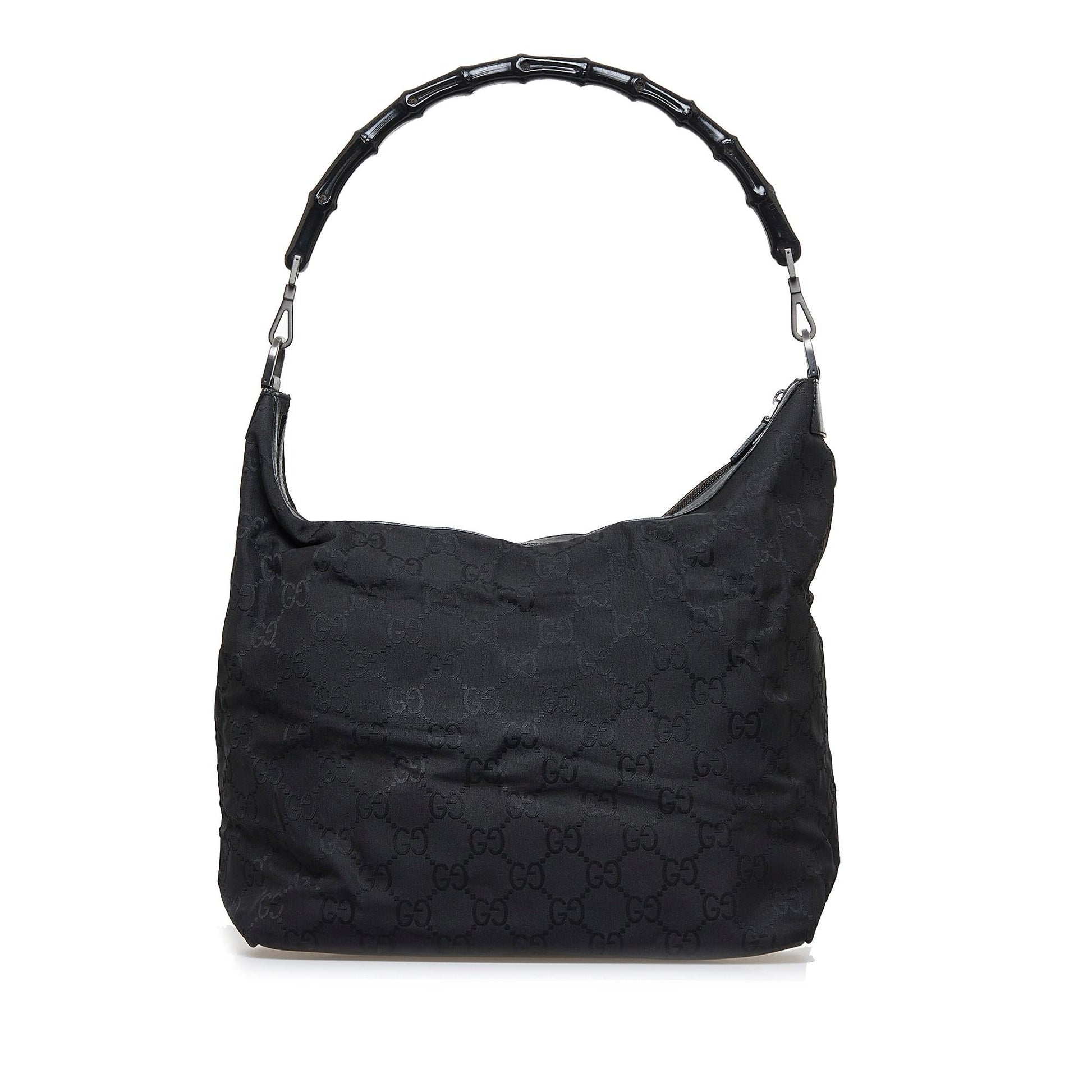 Gucci Bamboo GG SHG-reGuen Nylon Black Shoulder Bag