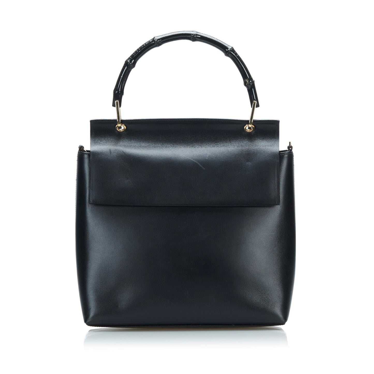 Gucci Bamboo SHG-vzTFXY Calf Black Satchel Bag