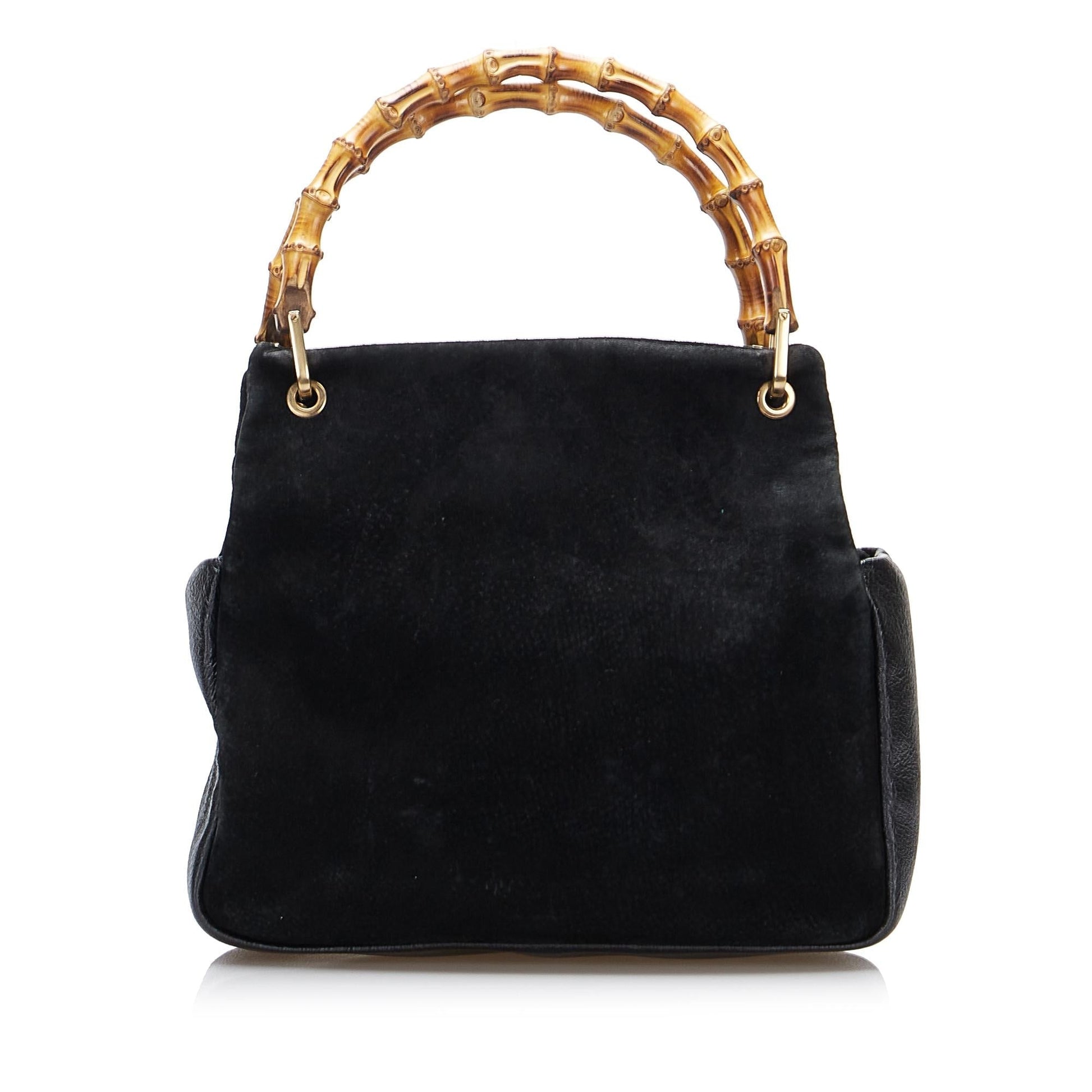 Gucci Bamboo SHG-zk9tjj Black Satchel Bag