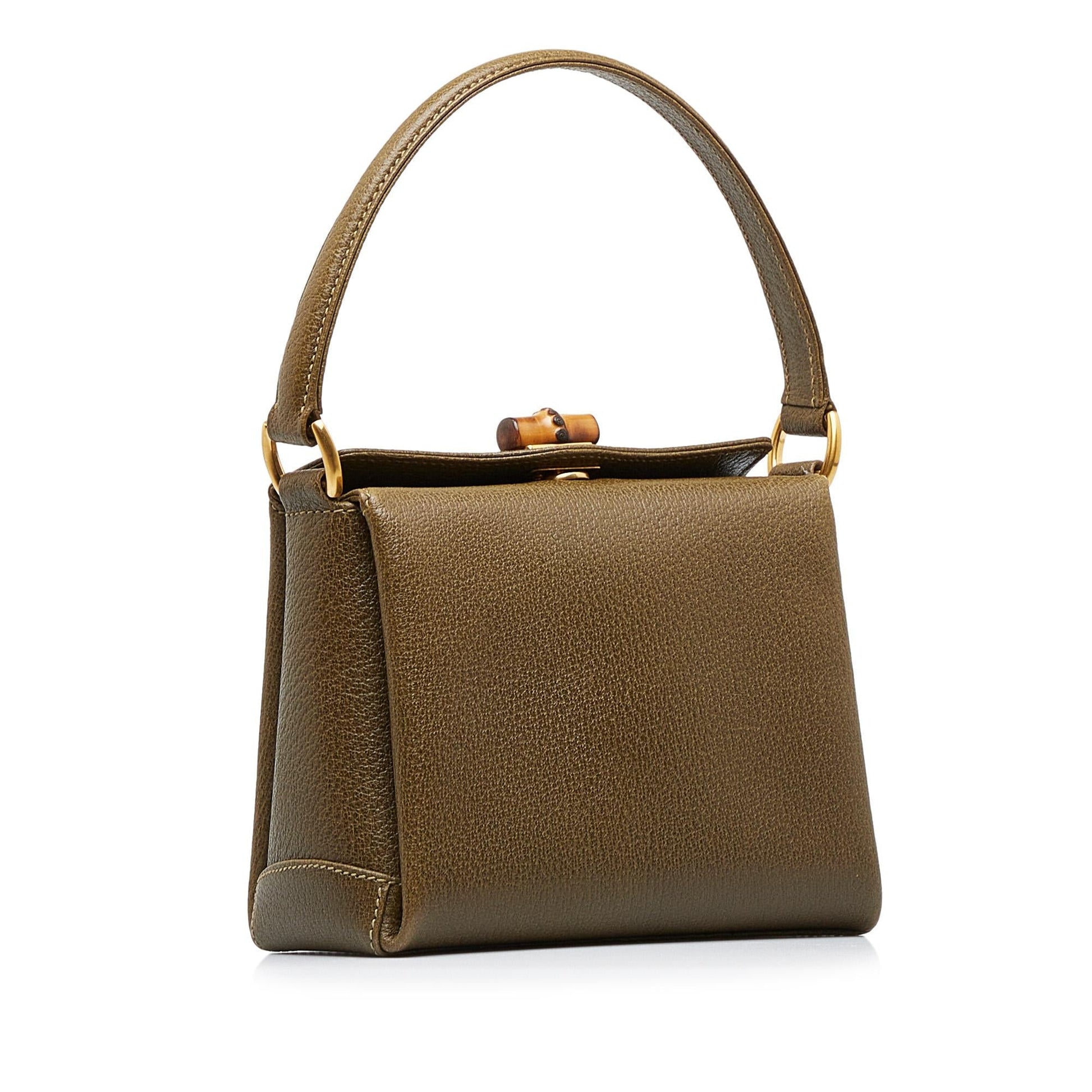 Gucci Bamboo SHG-RghuBk Calf Brown Satchel Bag