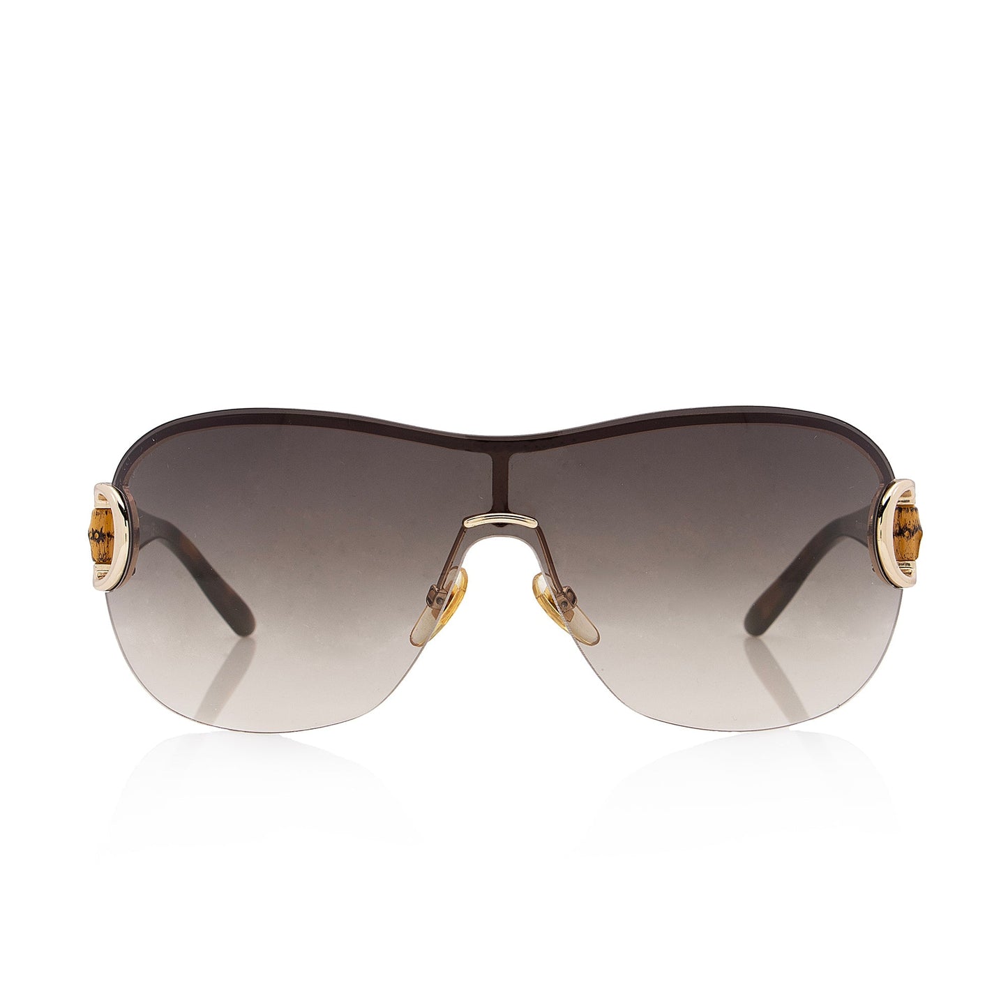 Gucci Bamboo Horsebit Sunglasses SHF Brown Gold Accessory