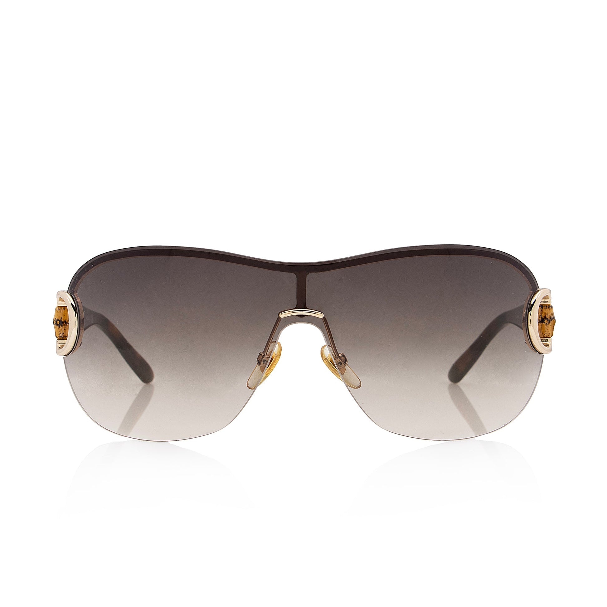 Gucci Bamboo Horsebit Sunglasses SHF Brown Gold Accessory