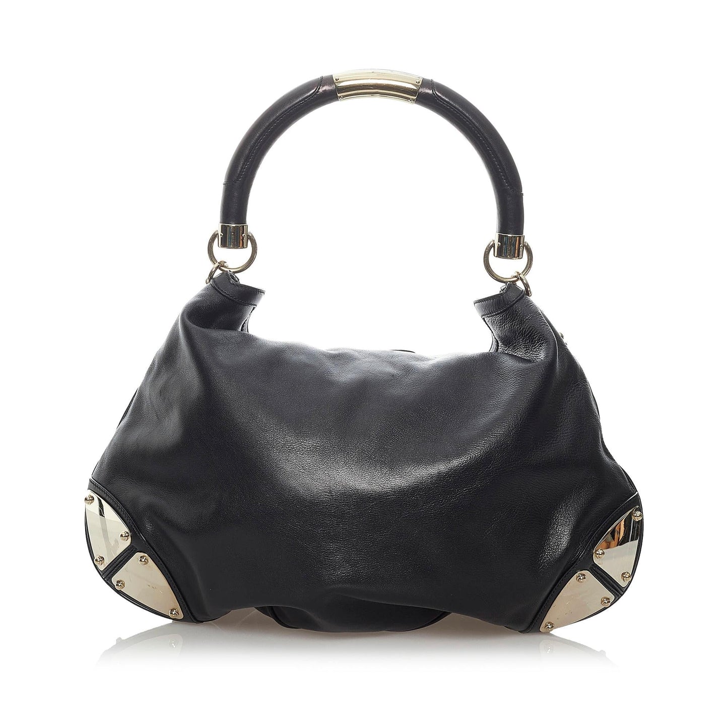 Gucci Bamboo Indy SHG Leather Calf Black Shoulder Bag