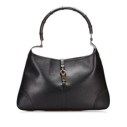 Gucci Bamboo Jackie SHG Leather Calf Black Shoulder Bag