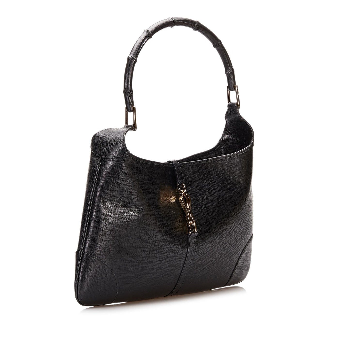 Gucci Bamboo Jackie SHG Leather Calf Black Shoulder Bag