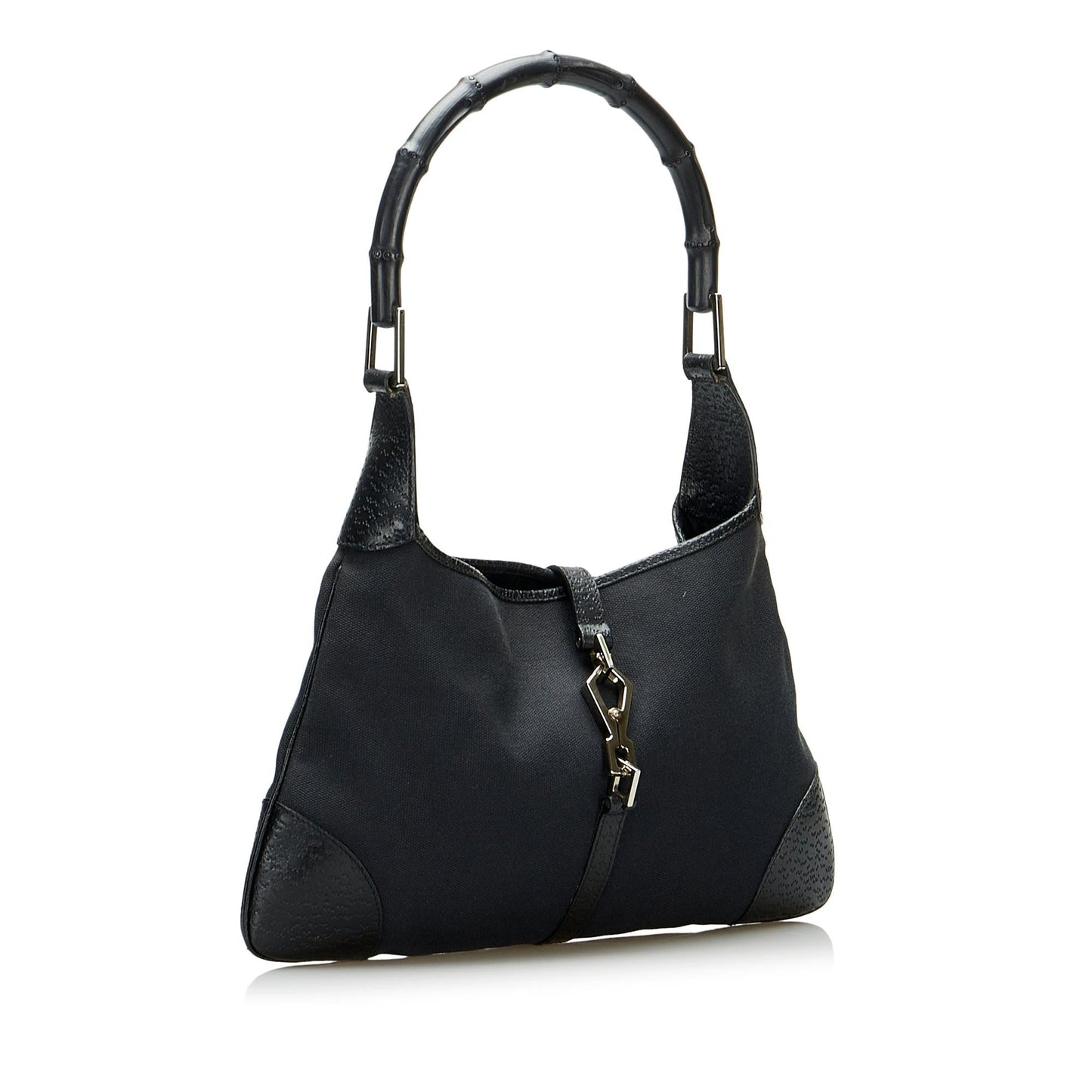 Gucci Bamboo Jackie SHG-G6JOpQ Canvas Black Shoulder Bag