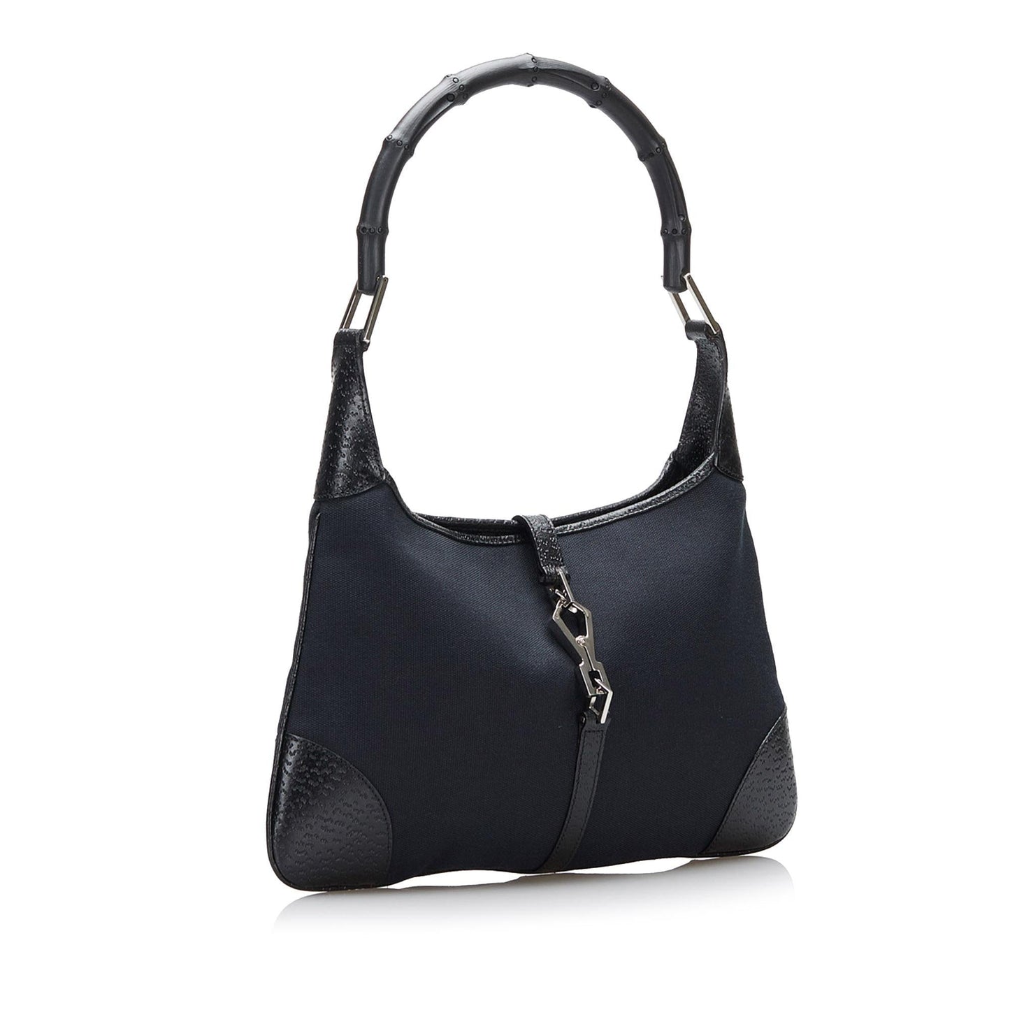 Gucci Bamboo Jackie SHG-dvtNsM Canvas Calf Black Shoulder Bag