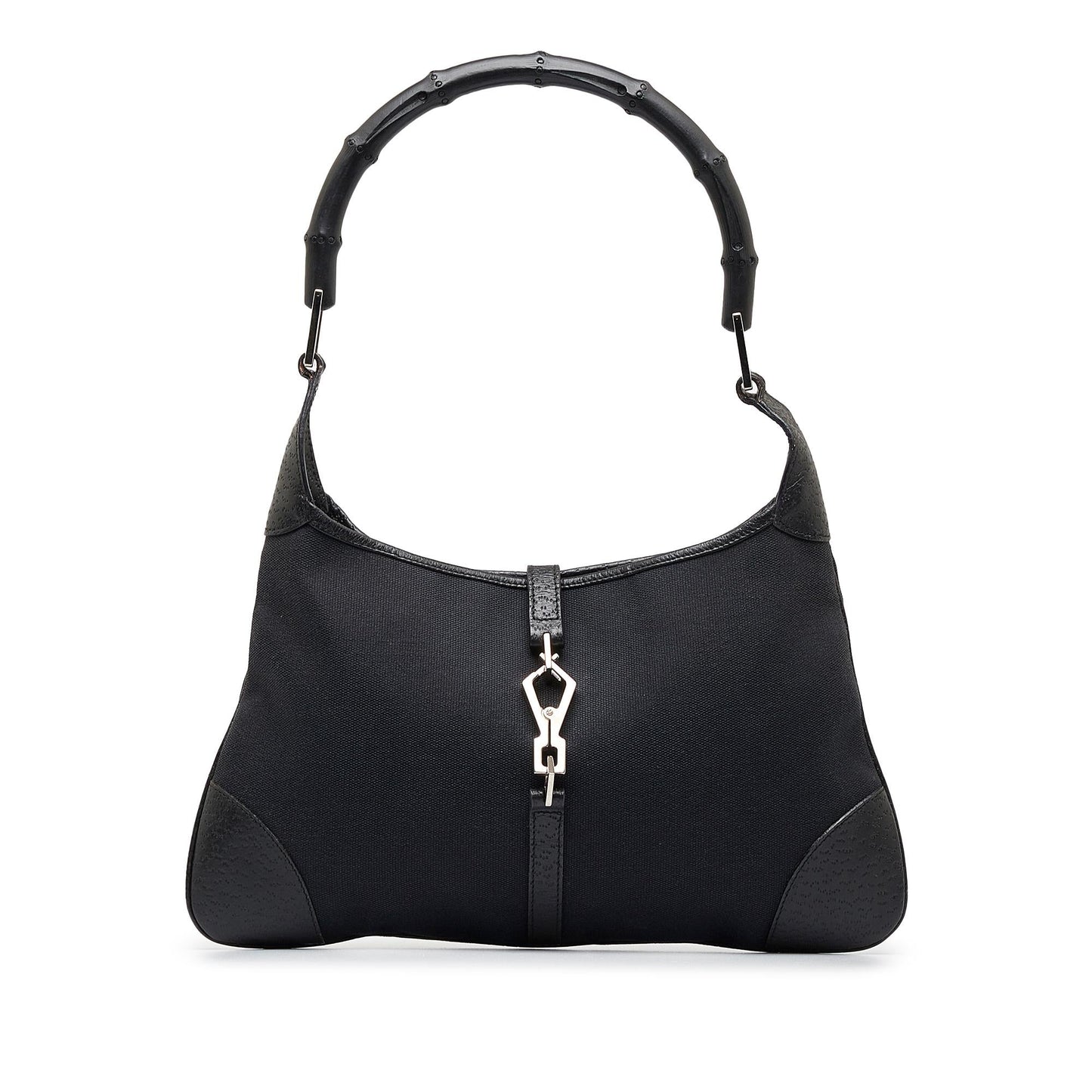 Gucci Bamboo Jackie SHG-aIQVHd Canvas Calf Black Shoulder Bag