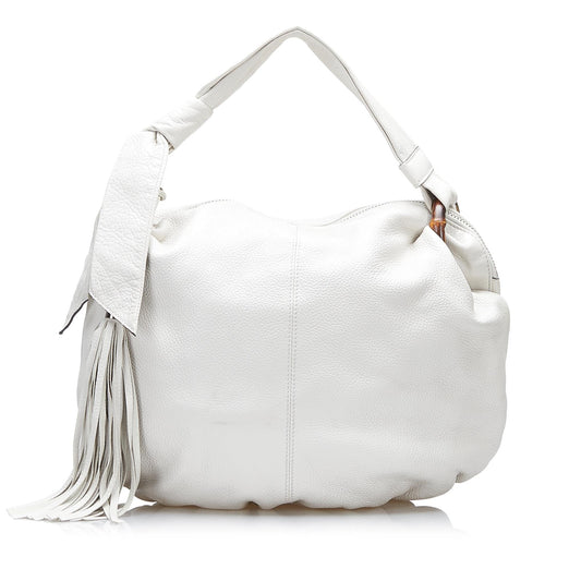 Gucci Bamboo Jungle SHG-TWuBIp Calf White Shoulder Bag
