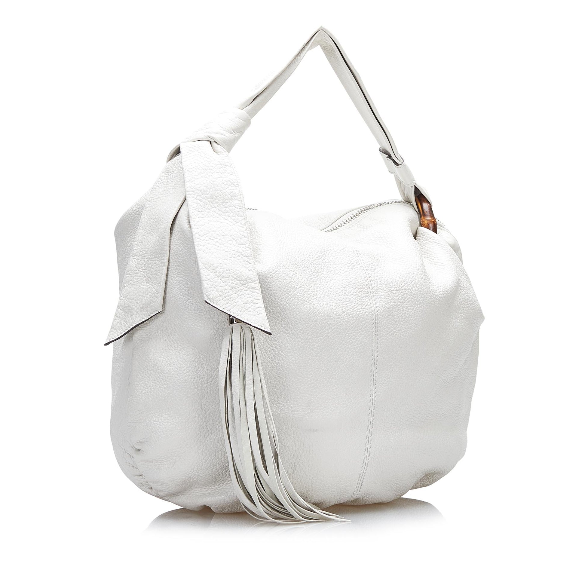 Gucci Bamboo Jungle SHG-TWuBIp Calf White Shoulder Bag