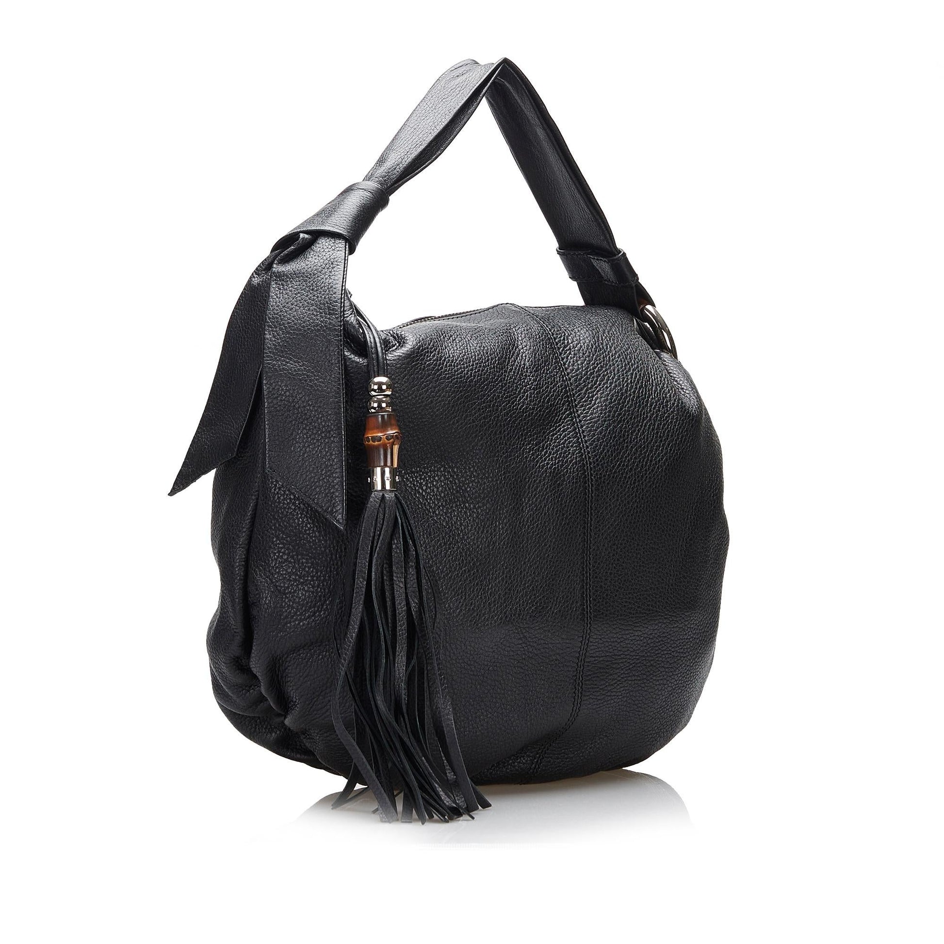 Gucci Bamboo Jungle SHG-h5BXSu Calf Black Shoulder Bag