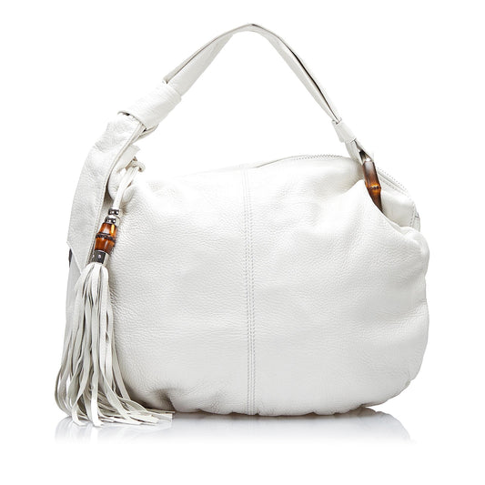 Gucci Bamboo Jungle SHG-sUPV47 Calf White Shoulder Bag