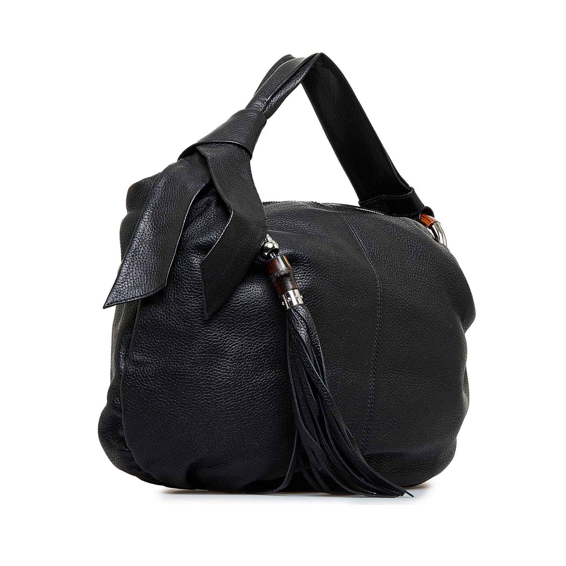 Gucci Bamboo Jungle SHG-5oWGPN Calf Black Shoulder Bag