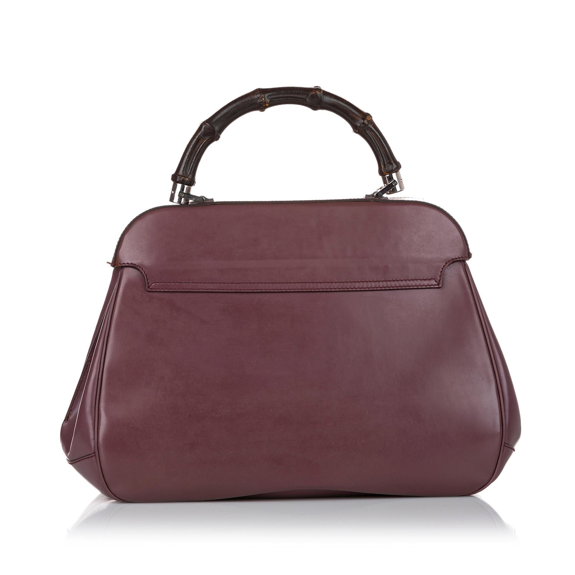 Gucci Bamboo Lady Lock SHG-OZa9ZR Leather Calf Satchel Bag