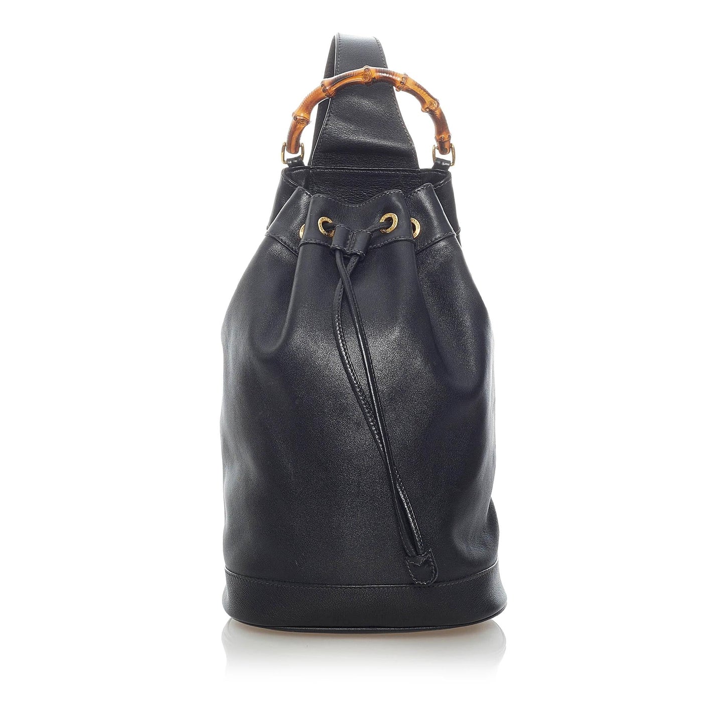 Gucci Bamboo Backpack SHG Leather Calf Black