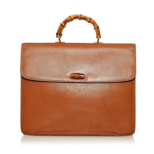 Gucci Bamboo Business SHG Leather Calf Brown Tote Bag