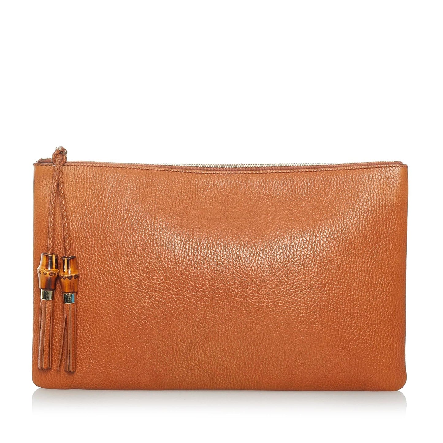 Gucci Bamboo SHG Leather Calf Brown Clutch Bag
