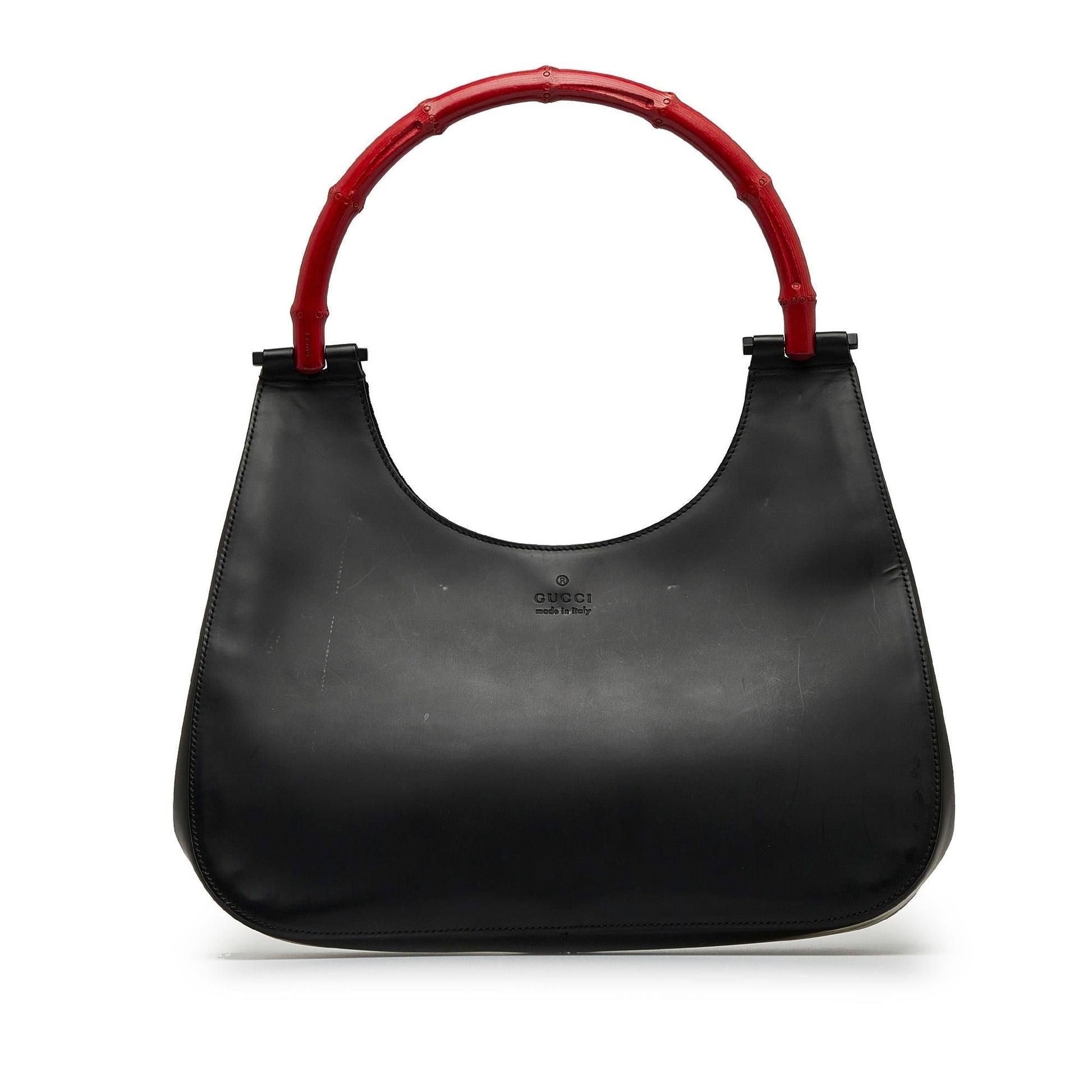 Gucci Bamboo SHG-xpUWAH Leather Calf Black Satchel Bag