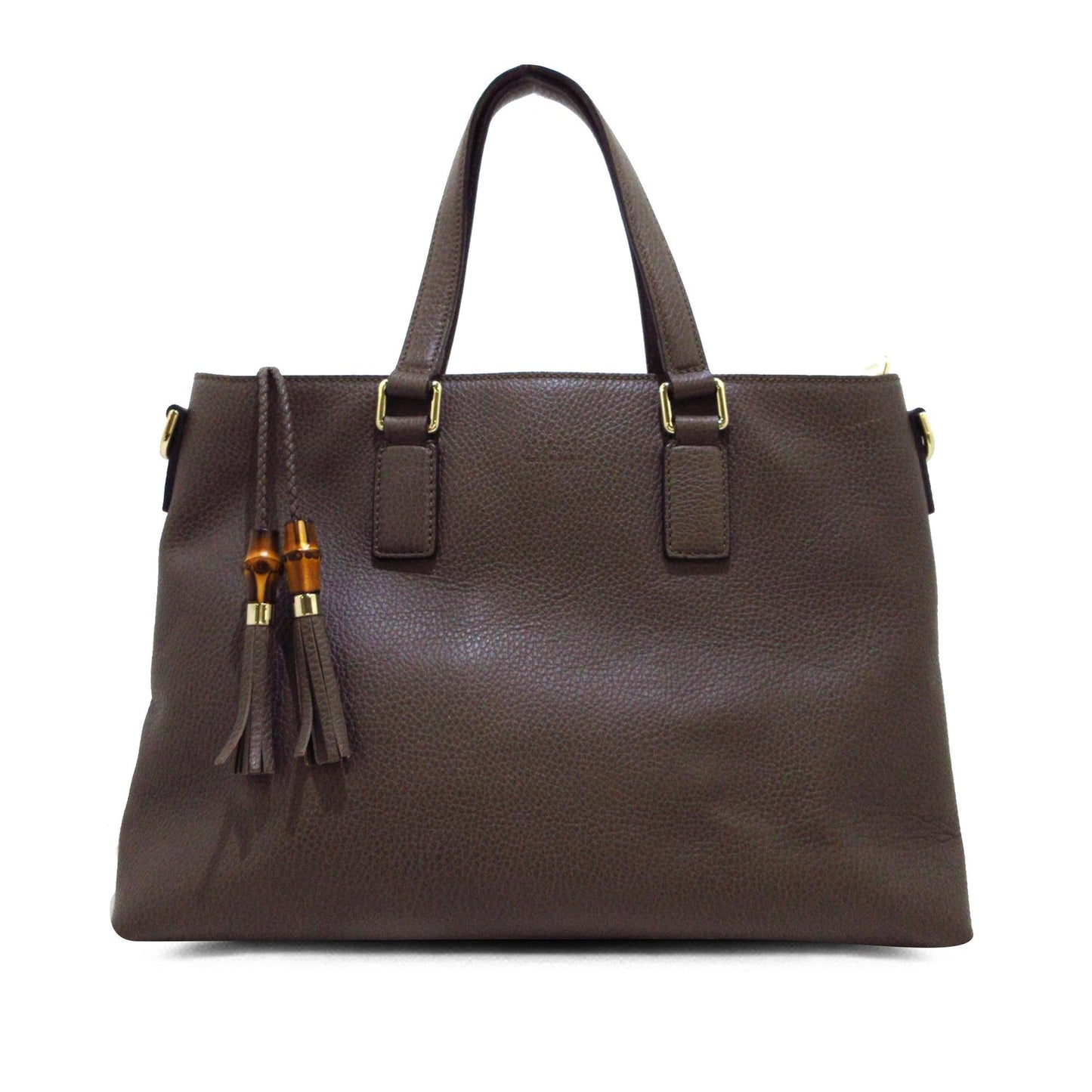 Gucci Bamboo SHG-IkckBM Leather Calf Brown Satchel Bag